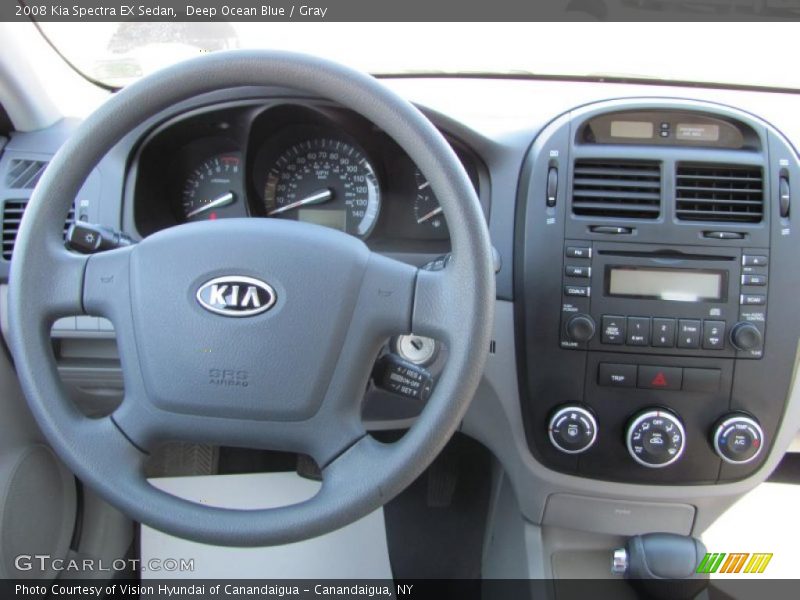 Deep Ocean Blue / Gray 2008 Kia Spectra EX Sedan