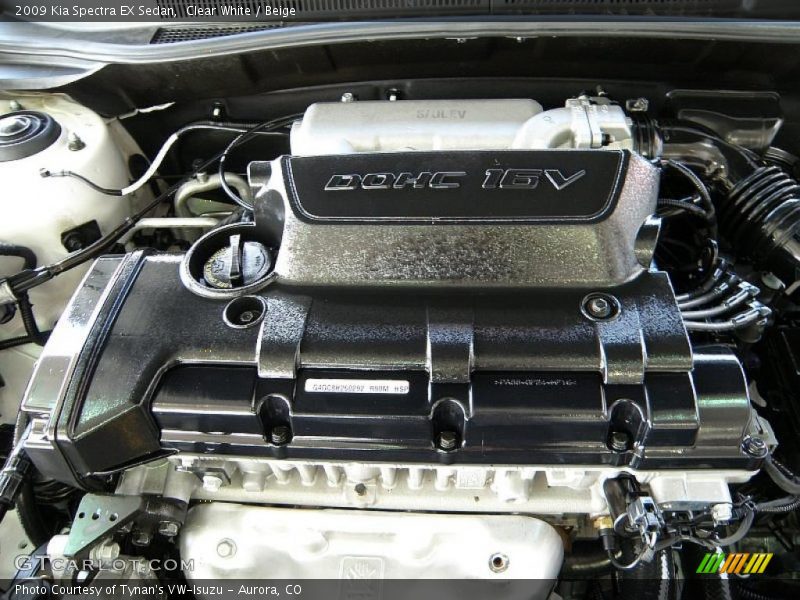 Clear White / Beige 2009 Kia Spectra EX Sedan