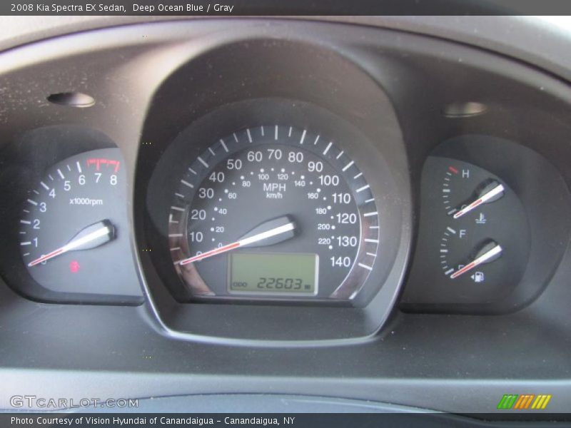 Deep Ocean Blue / Gray 2008 Kia Spectra EX Sedan