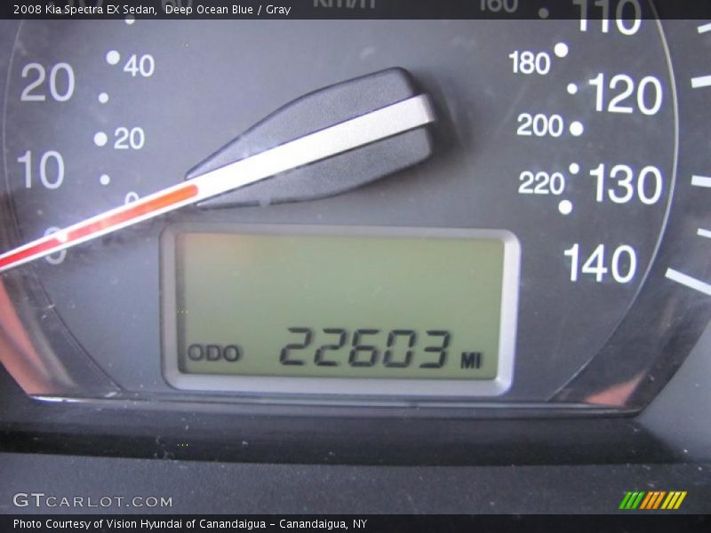 Deep Ocean Blue / Gray 2008 Kia Spectra EX Sedan