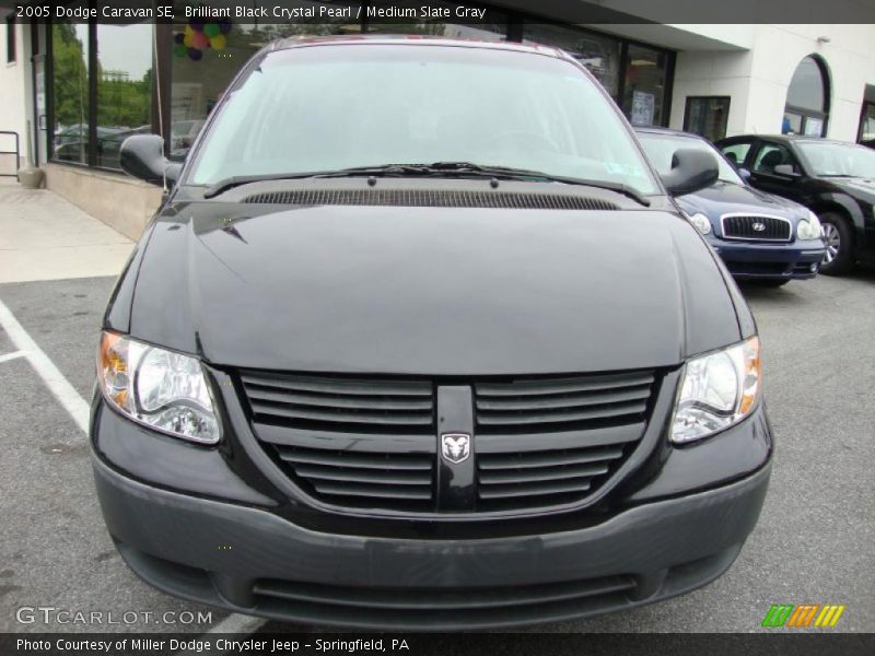 Brilliant Black Crystal Pearl / Medium Slate Gray 2005 Dodge Caravan SE