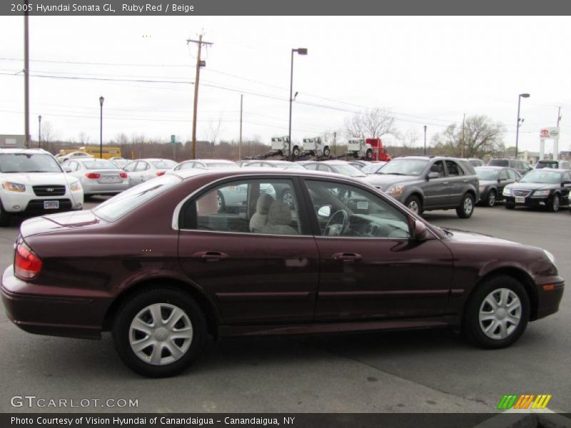 Ruby Red / Beige 2005 Hyundai Sonata GL