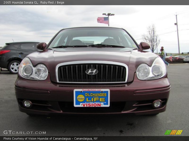 Ruby Red / Beige 2005 Hyundai Sonata GL