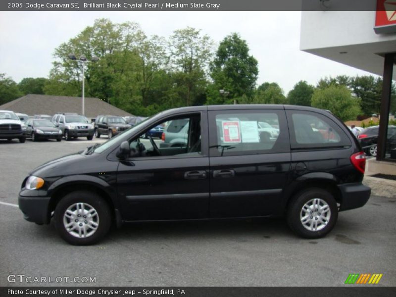 Brilliant Black Crystal Pearl / Medium Slate Gray 2005 Dodge Caravan SE