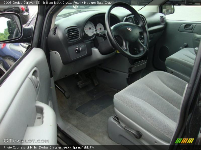 Brilliant Black Crystal Pearl / Medium Slate Gray 2005 Dodge Caravan SE