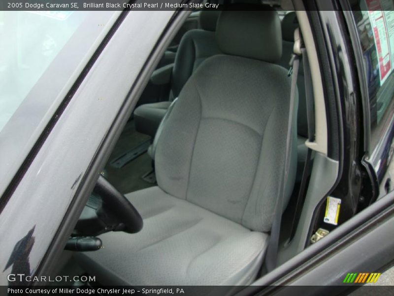 Brilliant Black Crystal Pearl / Medium Slate Gray 2005 Dodge Caravan SE