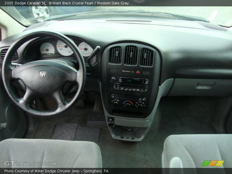 Brilliant Black Crystal Pearl / Medium Slate Gray 2005 Dodge Caravan SE