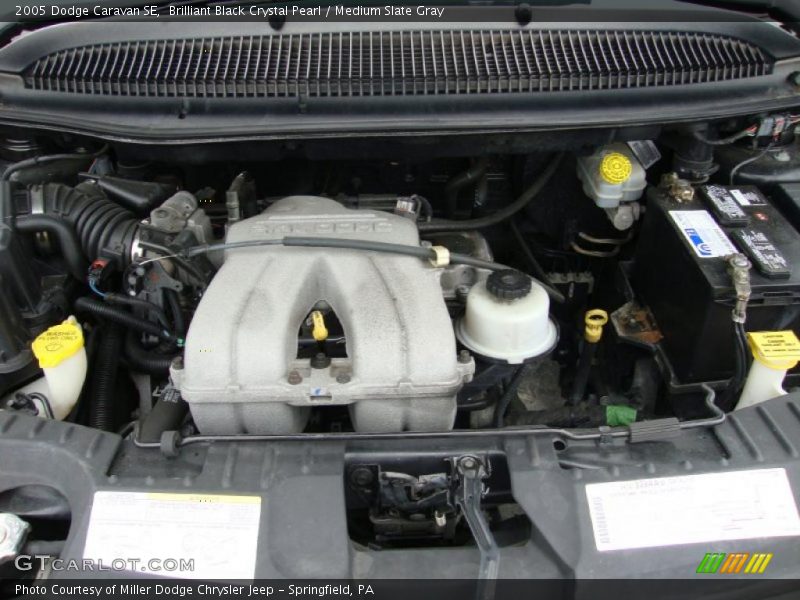 Brilliant Black Crystal Pearl / Medium Slate Gray 2005 Dodge Caravan SE