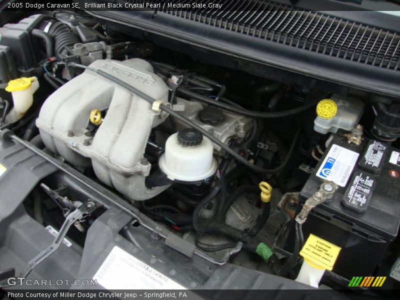 Brilliant Black Crystal Pearl / Medium Slate Gray 2005 Dodge Caravan SE