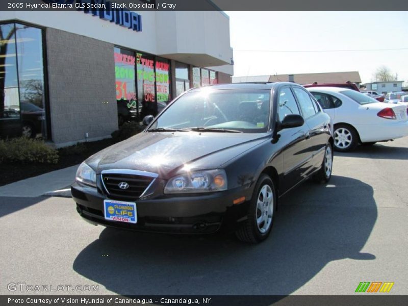 Black Obsidian / Gray 2005 Hyundai Elantra GLS Sedan