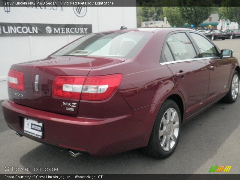 Vivid Red Metallic / Light Stone 2007 Lincoln MKZ AWD Sedan