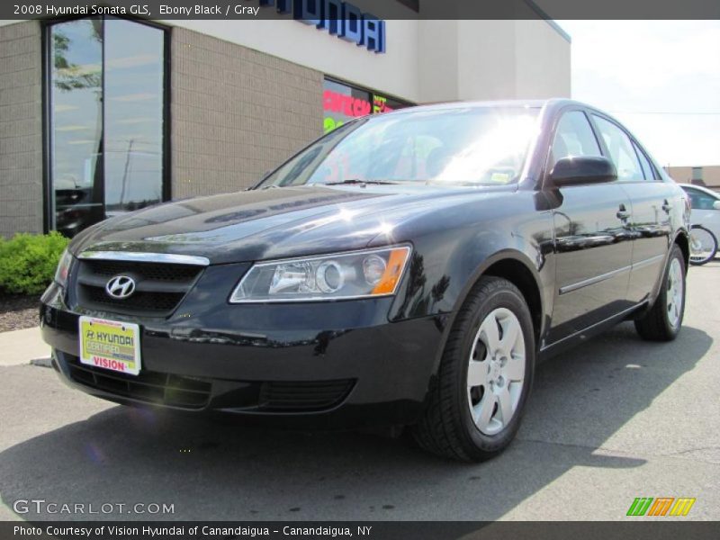 Ebony Black / Gray 2008 Hyundai Sonata GLS