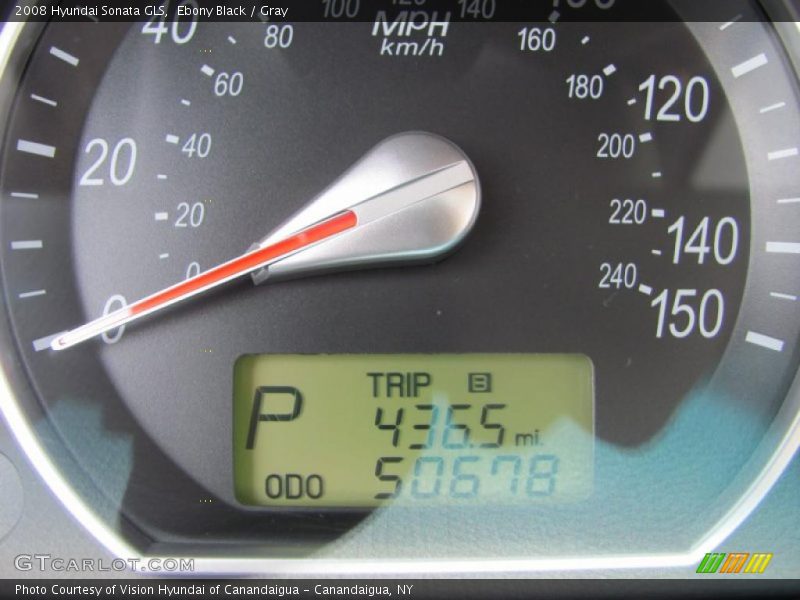 Ebony Black / Gray 2008 Hyundai Sonata GLS