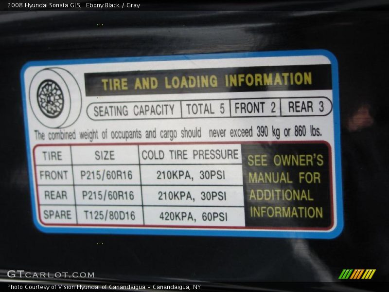 Ebony Black / Gray 2008 Hyundai Sonata GLS