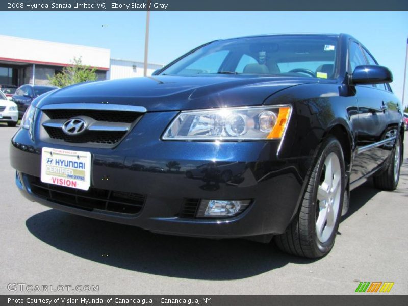 Ebony Black / Gray 2008 Hyundai Sonata Limited V6