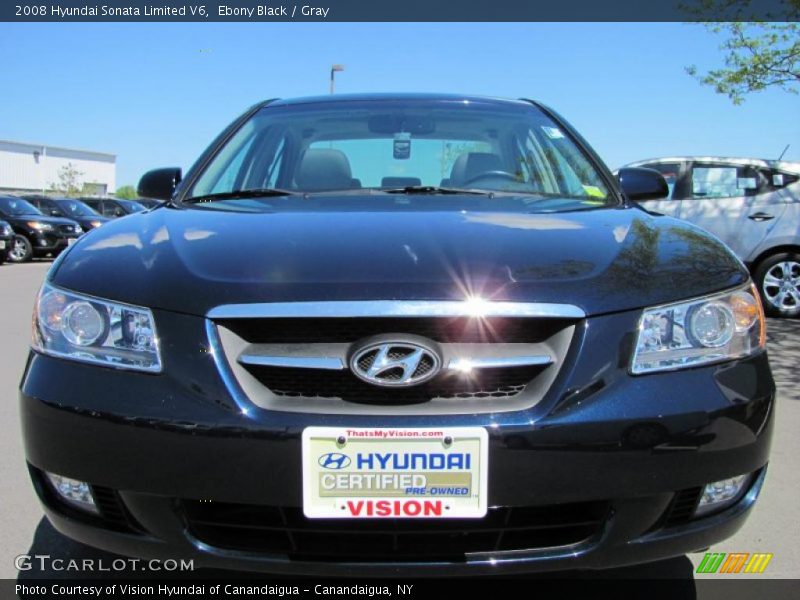 Ebony Black / Gray 2008 Hyundai Sonata Limited V6