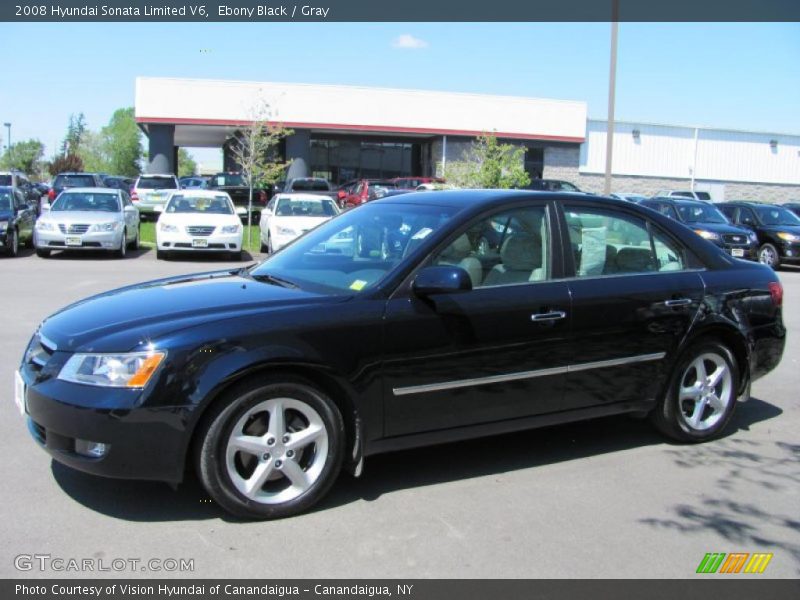 Ebony Black / Gray 2008 Hyundai Sonata Limited V6