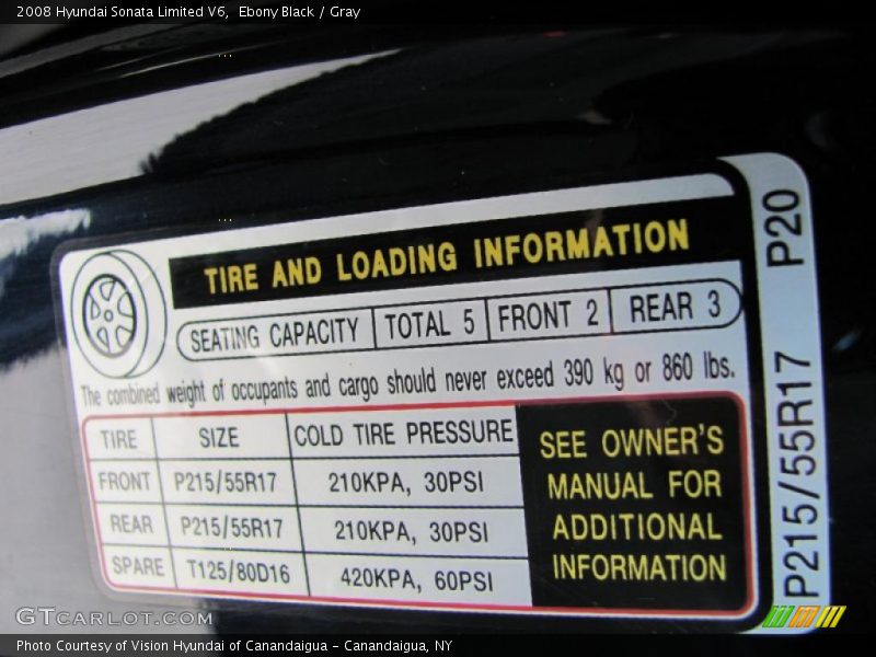 Ebony Black / Gray 2008 Hyundai Sonata Limited V6