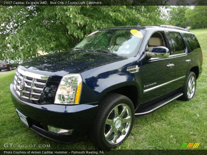 Blue Chip / Cocoa/Light Cashmere 2007 Cadillac Escalade AWD