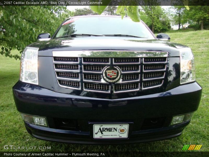 Blue Chip / Cocoa/Light Cashmere 2007 Cadillac Escalade AWD