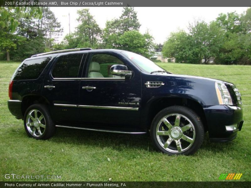 Blue Chip / Cocoa/Light Cashmere 2007 Cadillac Escalade AWD