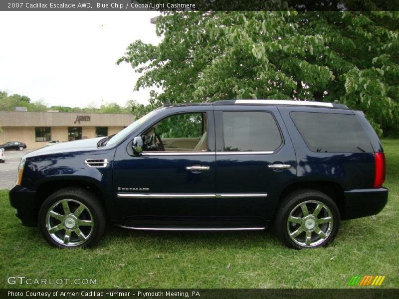 Blue Chip / Cocoa/Light Cashmere 2007 Cadillac Escalade AWD
