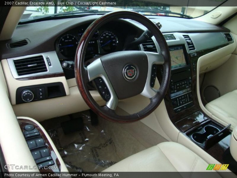 Blue Chip / Cocoa/Light Cashmere 2007 Cadillac Escalade AWD