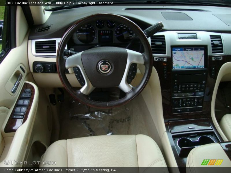 Blue Chip / Cocoa/Light Cashmere 2007 Cadillac Escalade AWD