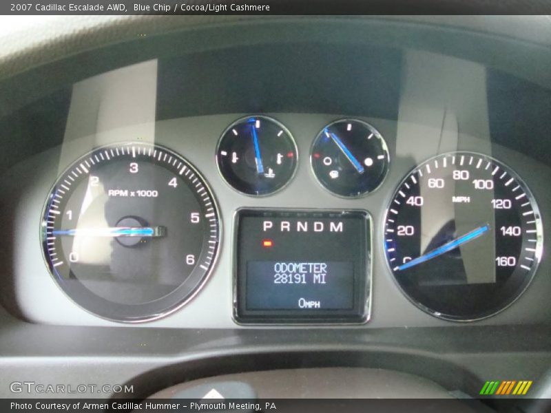 Blue Chip / Cocoa/Light Cashmere 2007 Cadillac Escalade AWD