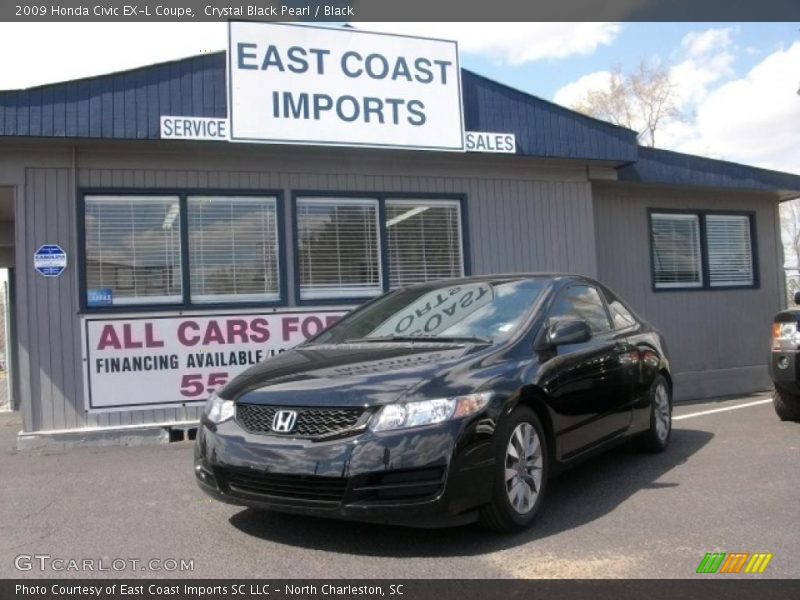 Crystal Black Pearl / Black 2009 Honda Civic EX-L Coupe