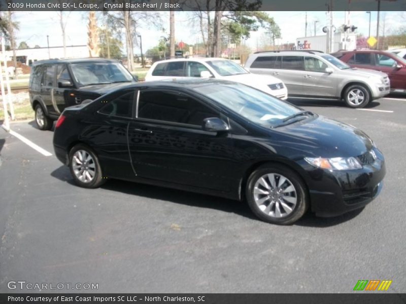 Crystal Black Pearl / Black 2009 Honda Civic EX-L Coupe