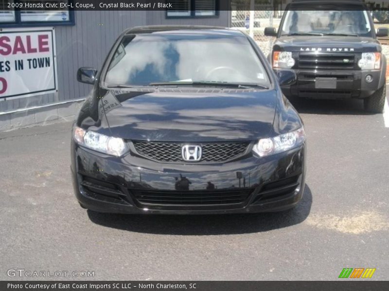 Crystal Black Pearl / Black 2009 Honda Civic EX-L Coupe