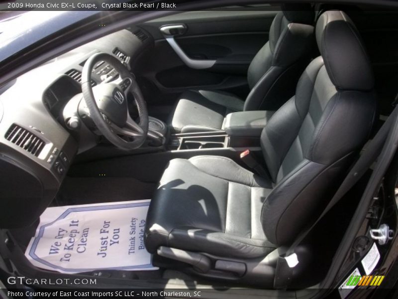 Crystal Black Pearl / Black 2009 Honda Civic EX-L Coupe