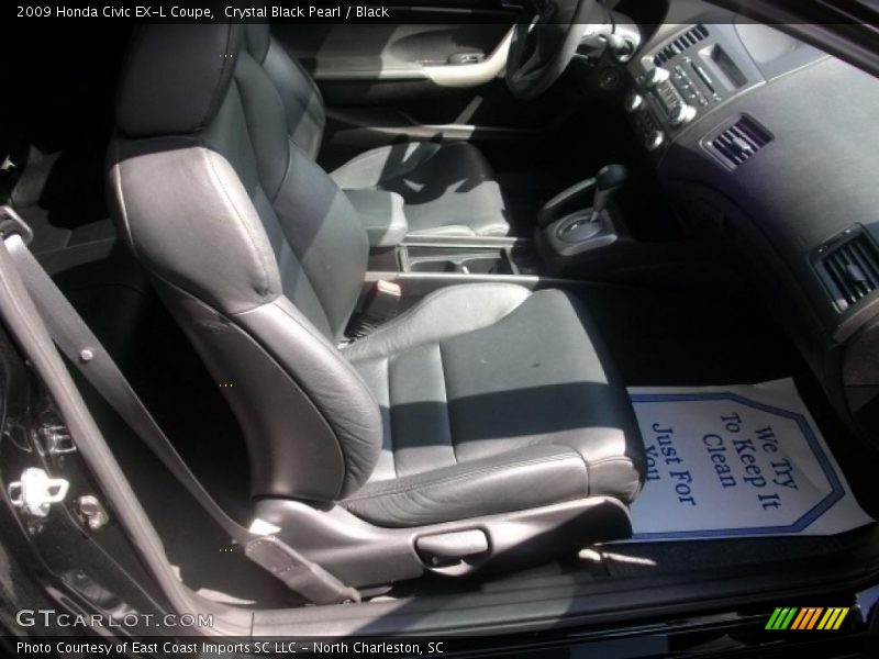 Crystal Black Pearl / Black 2009 Honda Civic EX-L Coupe