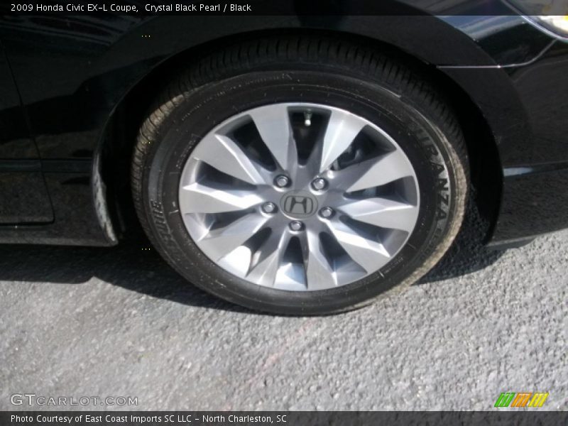 Crystal Black Pearl / Black 2009 Honda Civic EX-L Coupe