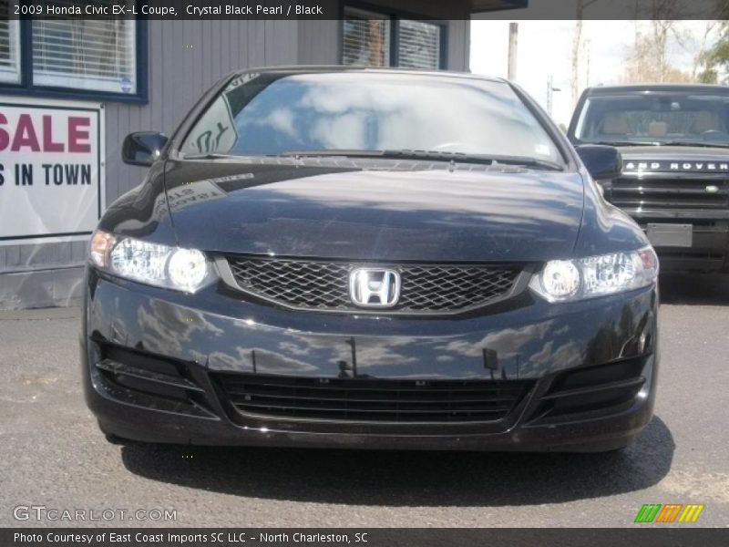 Crystal Black Pearl / Black 2009 Honda Civic EX-L Coupe