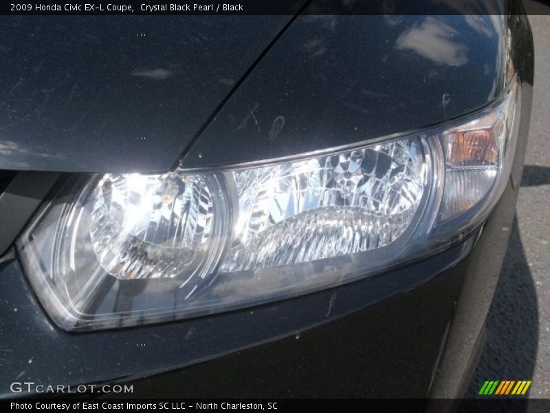 Crystal Black Pearl / Black 2009 Honda Civic EX-L Coupe