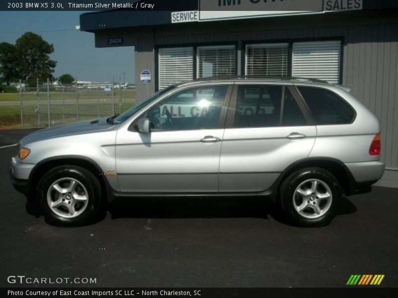 Titanium Silver Metallic / Gray 2003 BMW X5 3.0i
