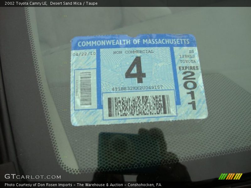 Desert Sand Mica / Taupe 2002 Toyota Camry LE