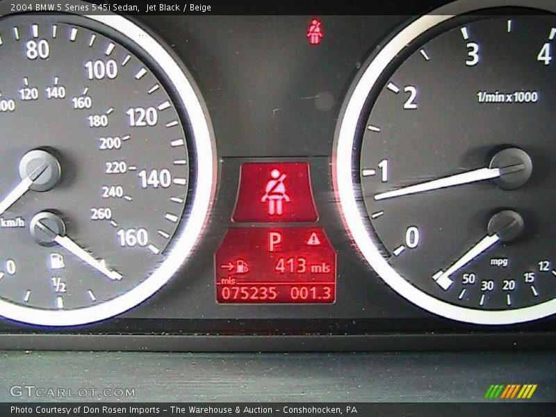 Jet Black / Beige 2004 BMW 5 Series 545i Sedan