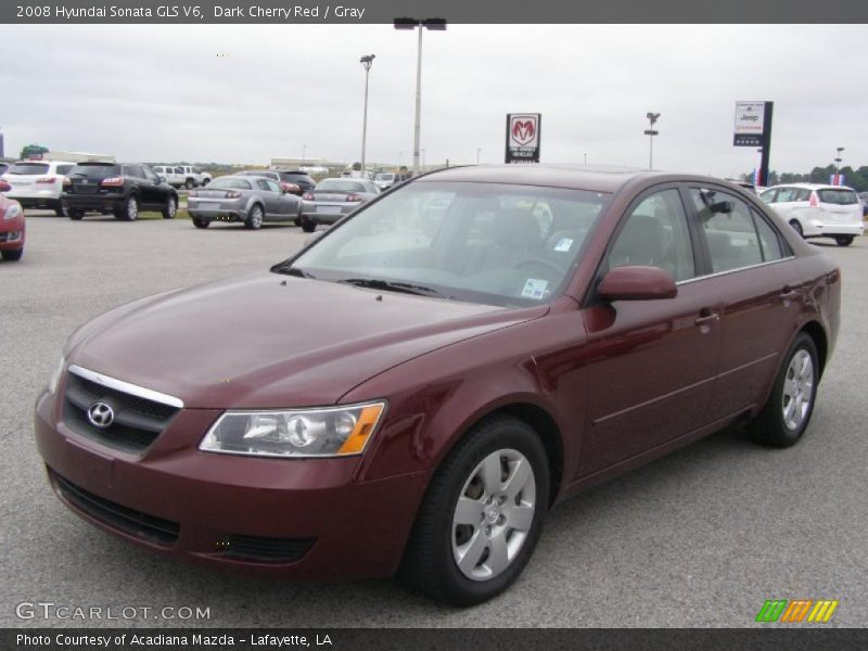 Dark Cherry Red / Gray 2008 Hyundai Sonata GLS V6