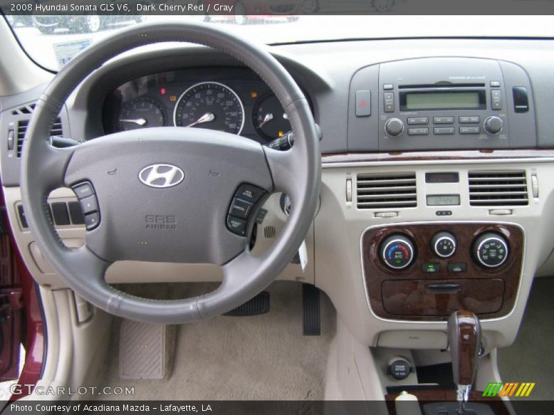 Dark Cherry Red / Gray 2008 Hyundai Sonata GLS V6