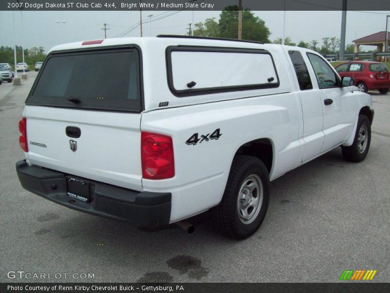 Bright White / Medium Slate Gray 2007 Dodge Dakota ST Club Cab 4x4
