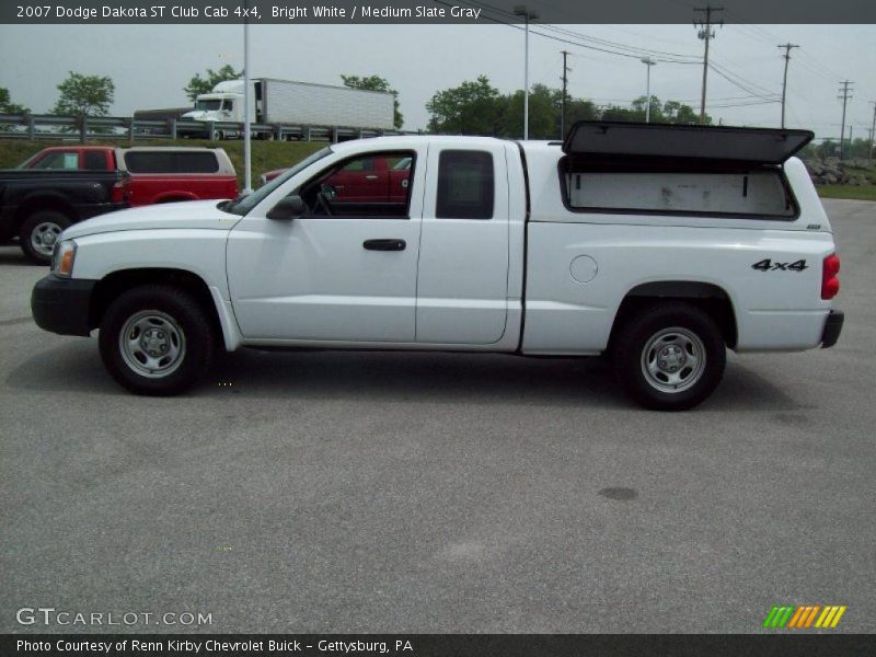 Bright White / Medium Slate Gray 2007 Dodge Dakota ST Club Cab 4x4