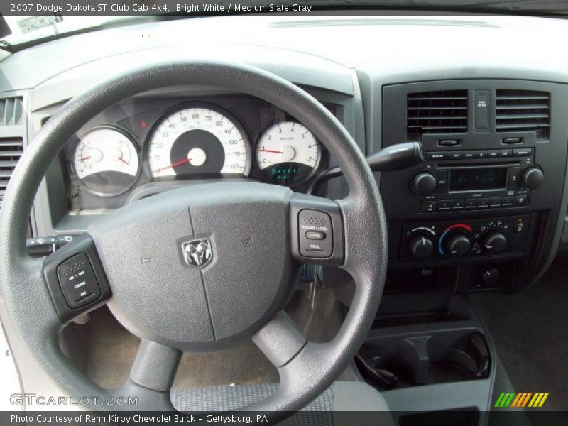 Bright White / Medium Slate Gray 2007 Dodge Dakota ST Club Cab 4x4