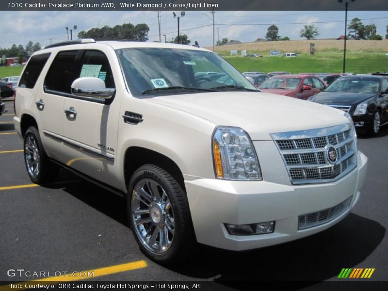 White Diamond / Cocoa/Light Linen 2010 Cadillac Escalade Platinum AWD