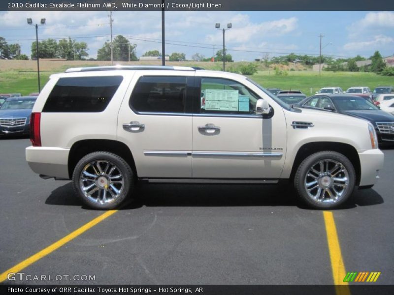 White Diamond / Cocoa/Light Linen 2010 Cadillac Escalade Platinum AWD