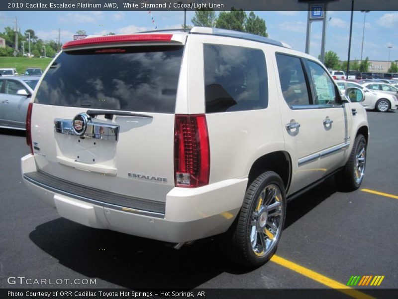White Diamond / Cocoa/Light Linen 2010 Cadillac Escalade Platinum AWD