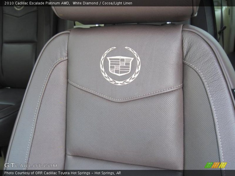 White Diamond / Cocoa/Light Linen 2010 Cadillac Escalade Platinum AWD