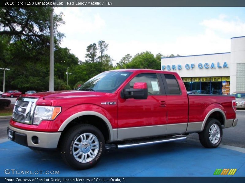 Red Candy Metallic / Tan 2010 Ford F150 Lariat SuperCab